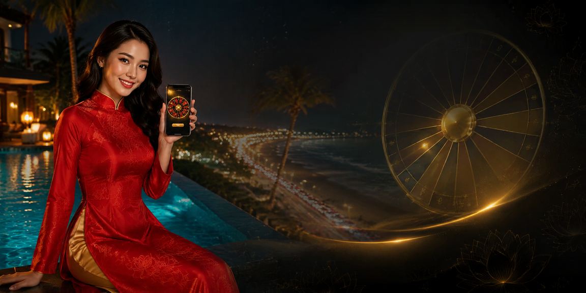 Thành viên VIP mặc áo dài tại Mũi Né trải nghiệm Roulette trên di động