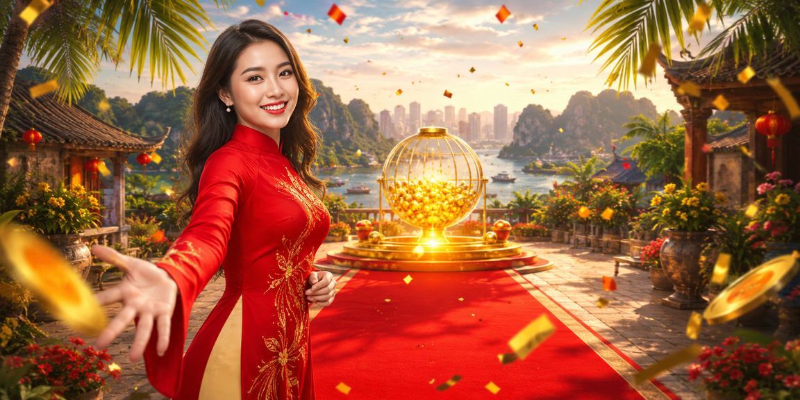 Người phụ nữ mặc áo dài tham gia xổ số truyền thống tại Ninh Bình